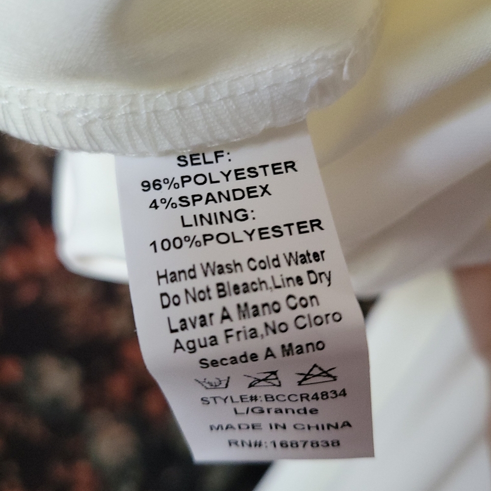 Banjul Jumpsuit, Size L, White Plunging Neckline Halter Jumpsuit, Forever 21 - Picture 5 of 5